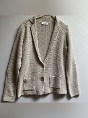 Cocogio Made in Italy Textured Knit Blazer Jacket Neutral Size S/M